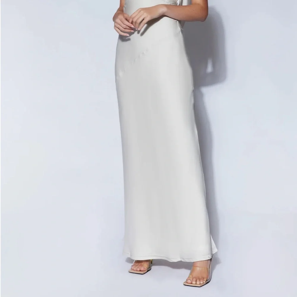 Satin Open Back Dress - Picture 2 of 4